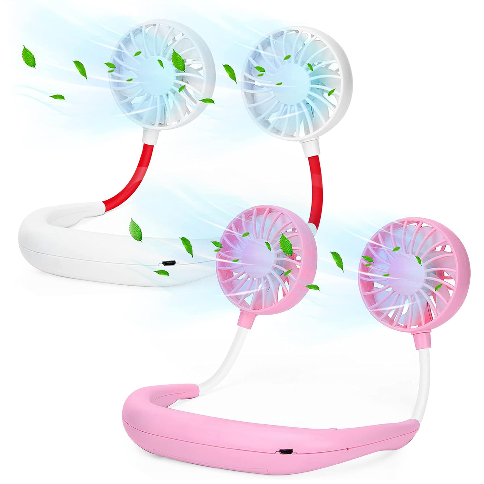 Neck Fan Portable Rechargeable: Personal Cooling Wearable Fan Around your Neck that Blow Cold Air for Men Women - Usb Should Fan Battery Operated for Travel and Outdoor Sports