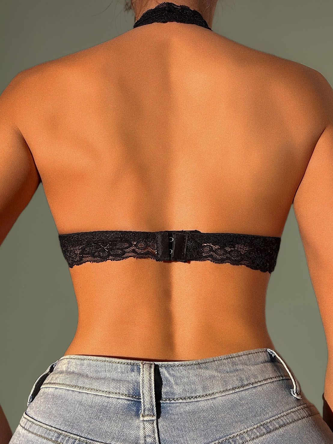 Neck-hanging sexy bra, lace lingerie, sexy underwear