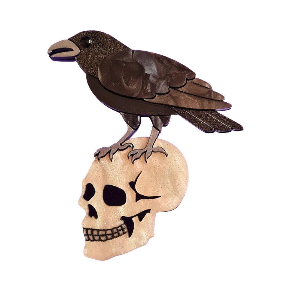 Nevermore Raven Brooch by Cherryloco