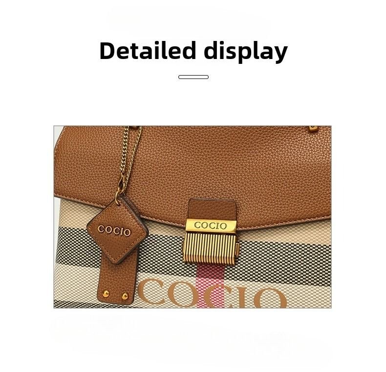 New advanced texture plaid handbag live hot models of fashion women's bags simple versatile new tide