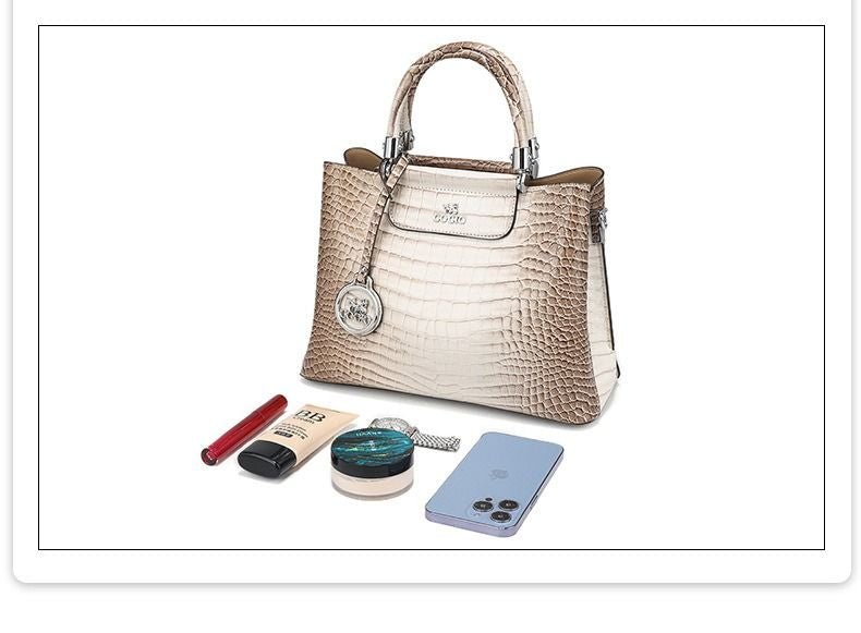 New Himalayan White Handbag Premium Texture Crocodile Cross Border Women's Bag Multi Compartment Women's Bag
