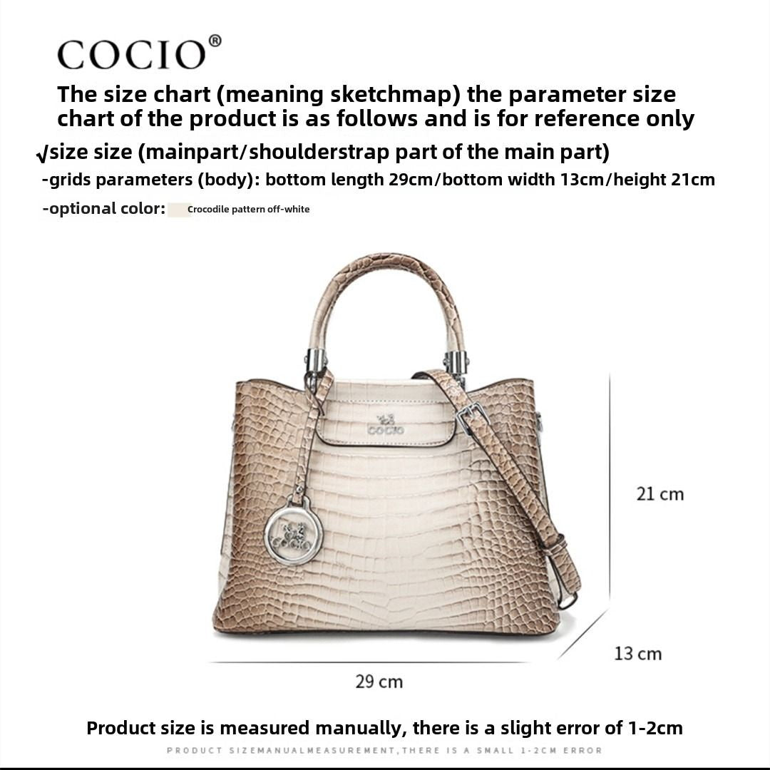 New Himalayan White Handbag Premium Texture Crocodile Cross Border Women's Bag Multi Compartment Women's Bag
