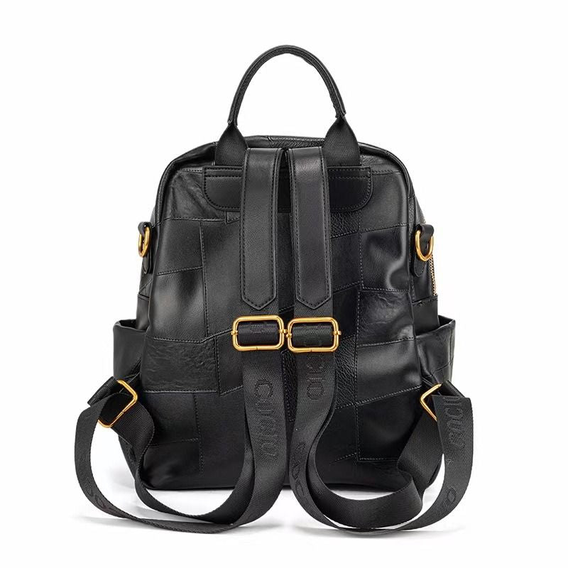 New lychee pattern splicing shoulder bag fashion simple versatile backpack multifunctional travel bag cross-border models