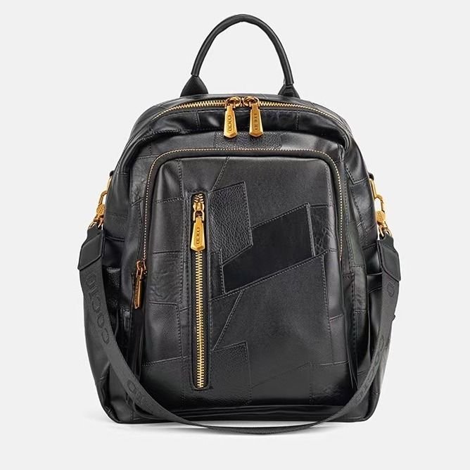 New lychee pattern splicing shoulder bag fashion simple versatile backpack multifunctional travel bag cross-border models