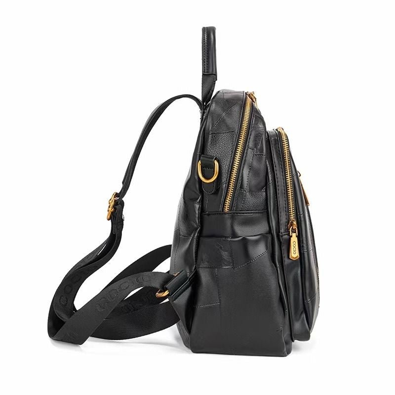 New lychee pattern splicing shoulder bag fashion simple versatile backpack multifunctional travel bag cross-border models