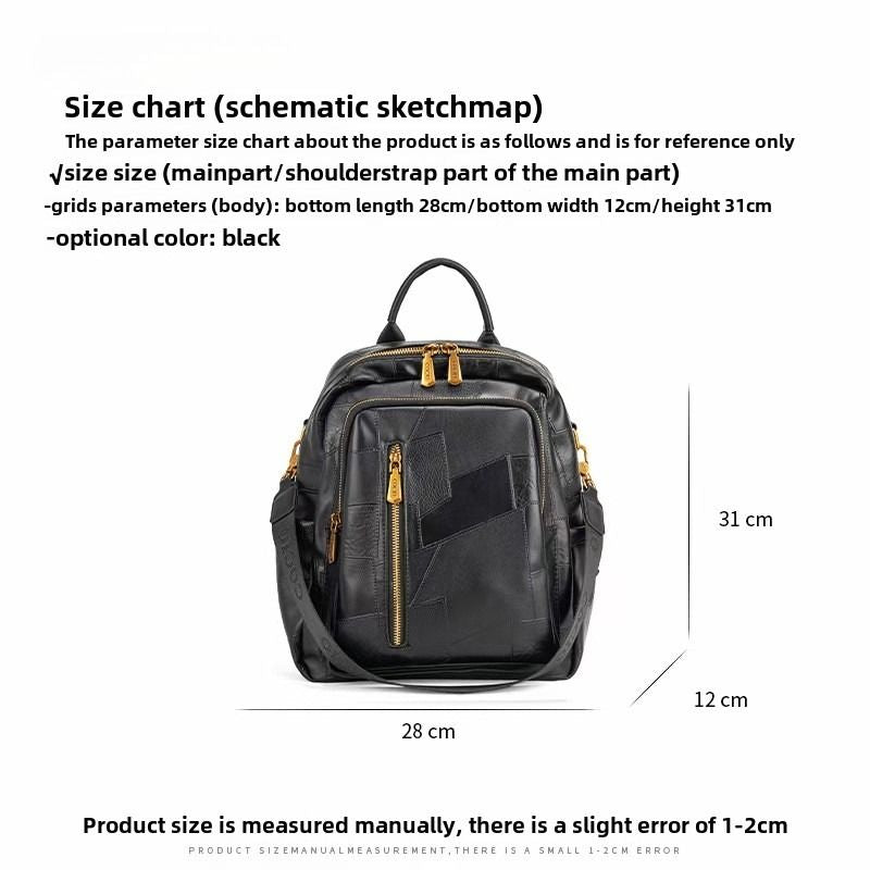 New lychee pattern splicing shoulder bag fashion simple versatile backpack multifunctional travel bag cross-border models