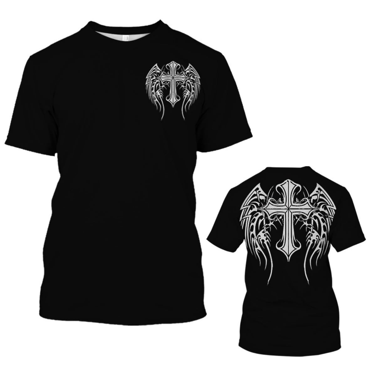 New Men's T-Shirts Interesting Angel Wings 3D Printed Casual Short-Sleeved T-Shirts