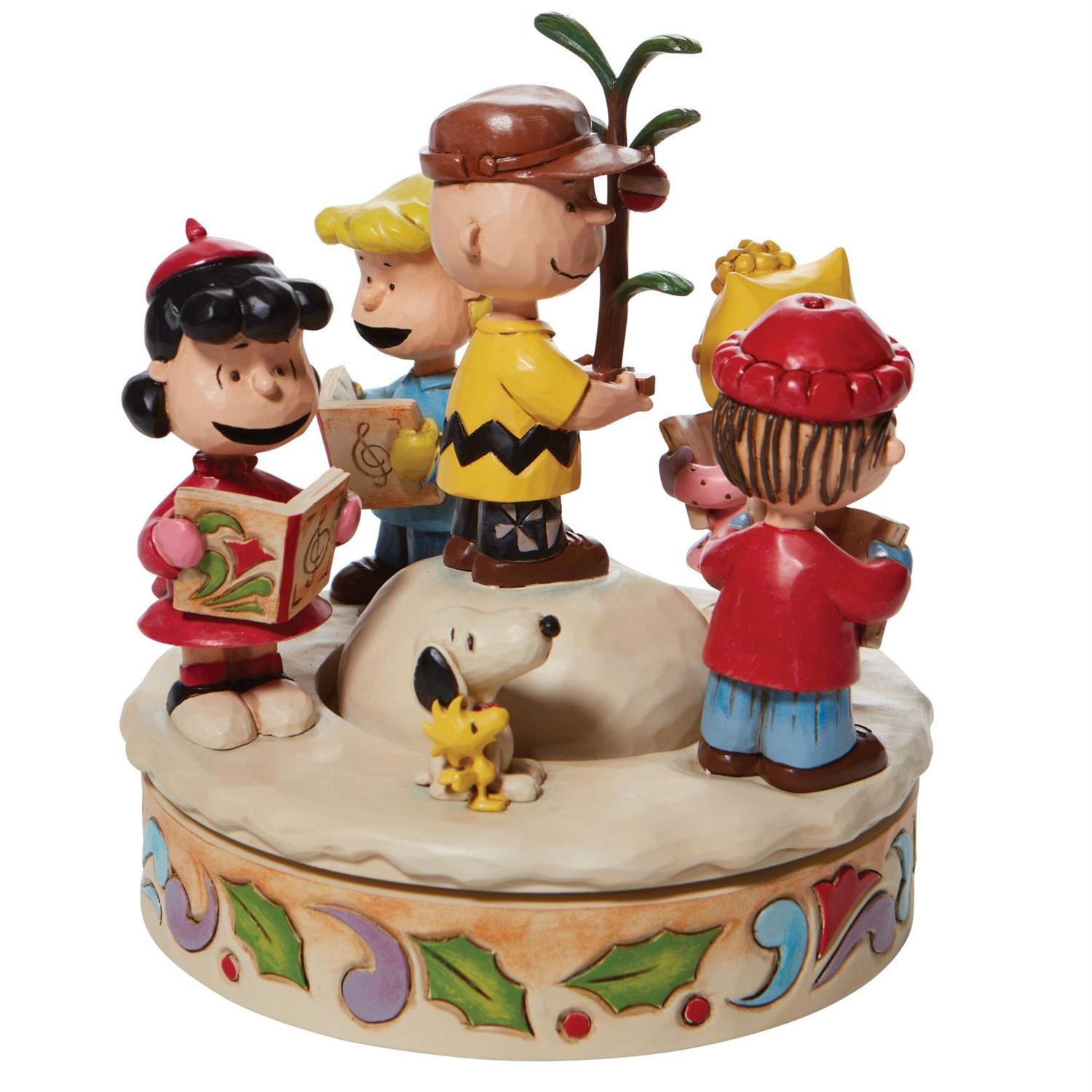 Charlie Brown and Friends around Christmas Tree