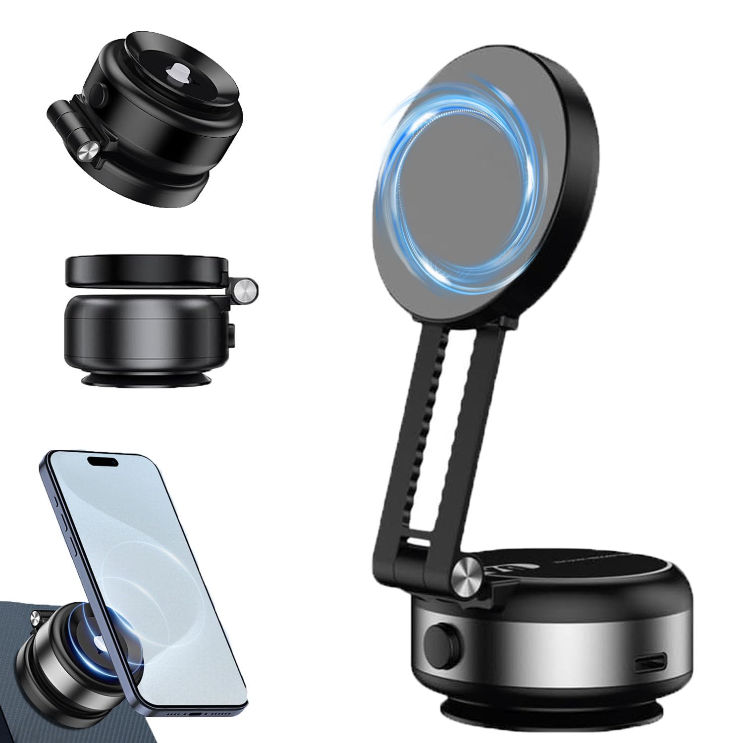 Nixive Phone Holder, Maggripn Go 360 Phone Holder, Maggripn'go 360, Nixivie Magnet PhoneHolder, Nixove PhoneHolder, 360 Adjustable Electric Vacuum Magnetic Suction Cup PhoneMount, 2.0 (1)