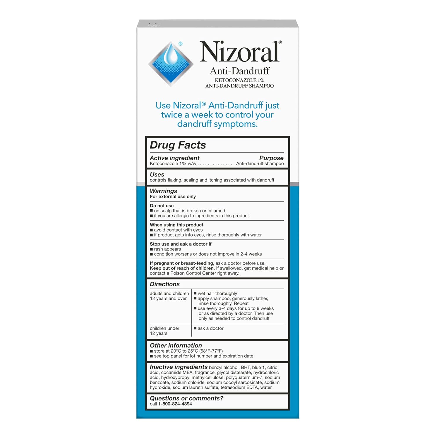 Nizoral Anti-Dandruff Shampoo with 1% Ketoconazole, Fresh Scent, 7 Fl Oz