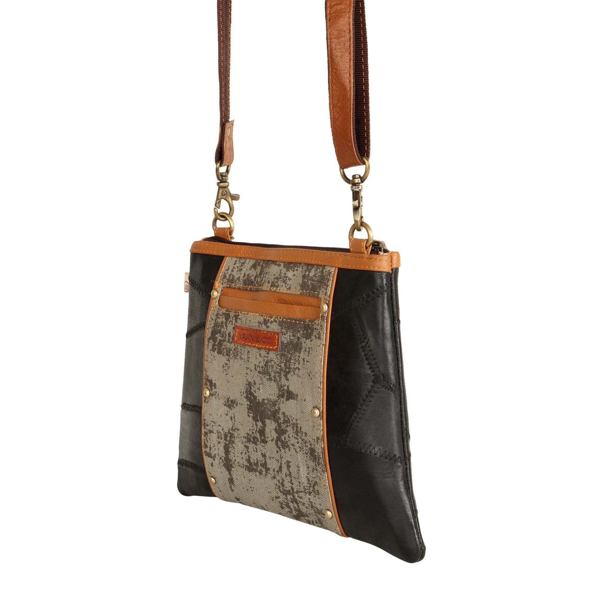 Noa Angled Crossbody Bag - Carbon Grey