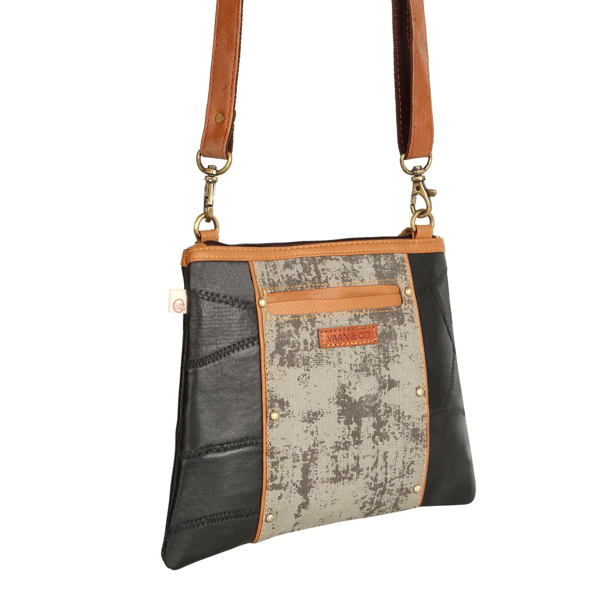 Noa Angled Crossbody Bag - Carbon Grey