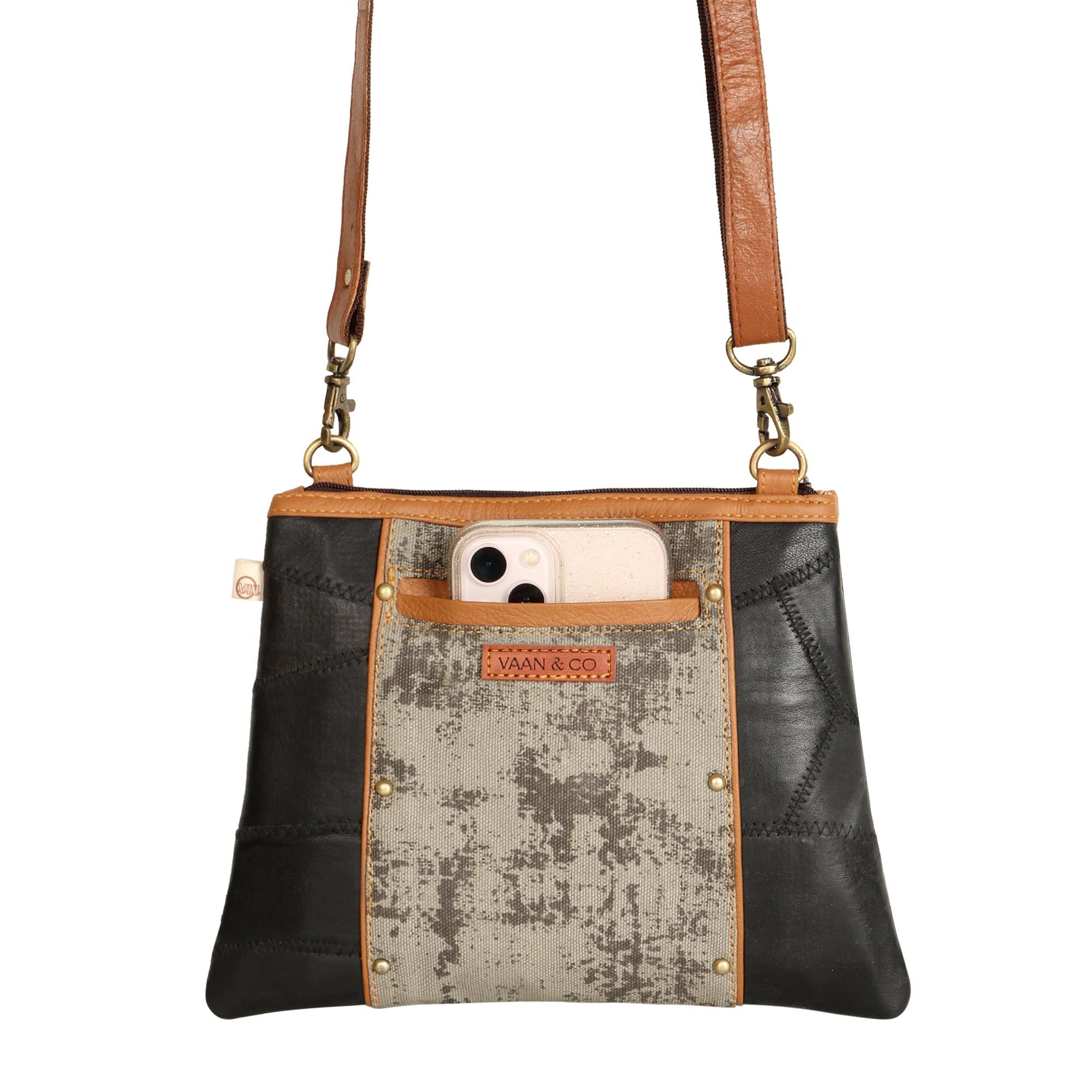 Noa Angled Crossbody Bag - Carbon Grey