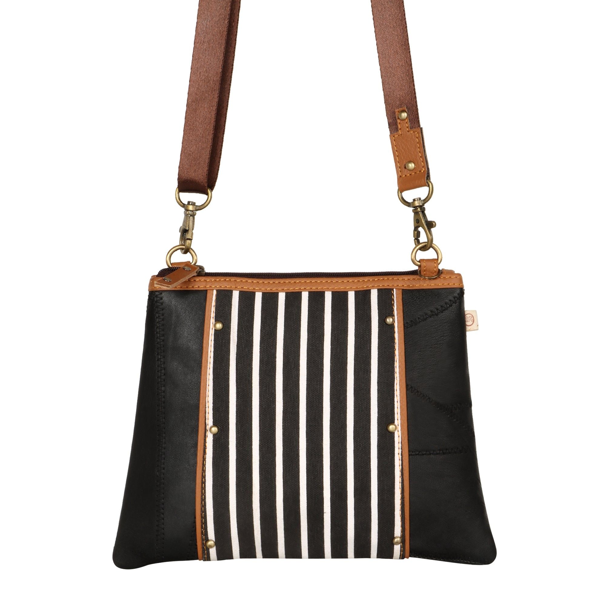 Noa Angled Crossbody Bag - Striped