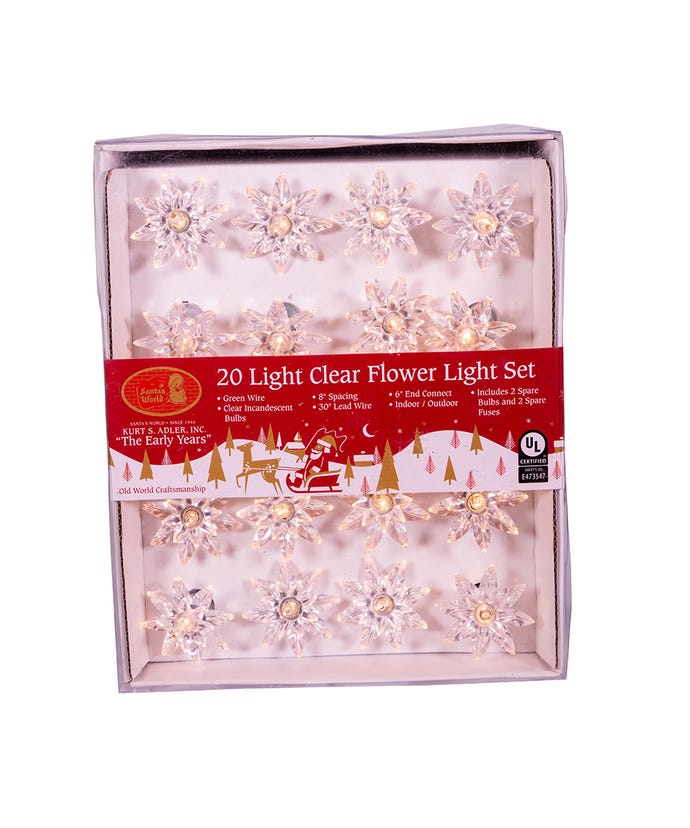 20-Light Clear Flower Light Set