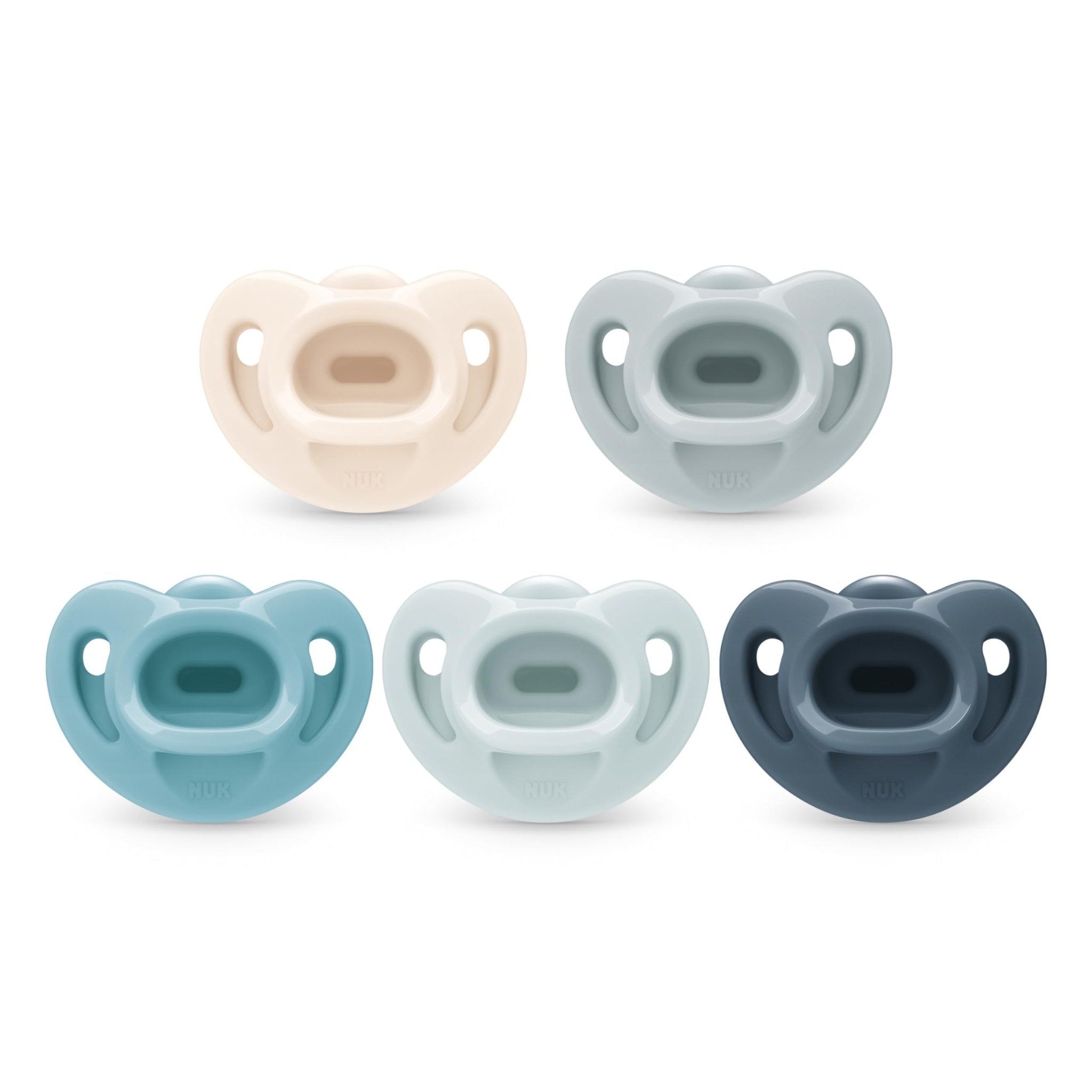 NUK Timeless Comfy Pacifier | 100% Silicone, One-Piece Design | BPA-Free, Gentle on Baby’s Skin | 5-Pack, for 0-6M