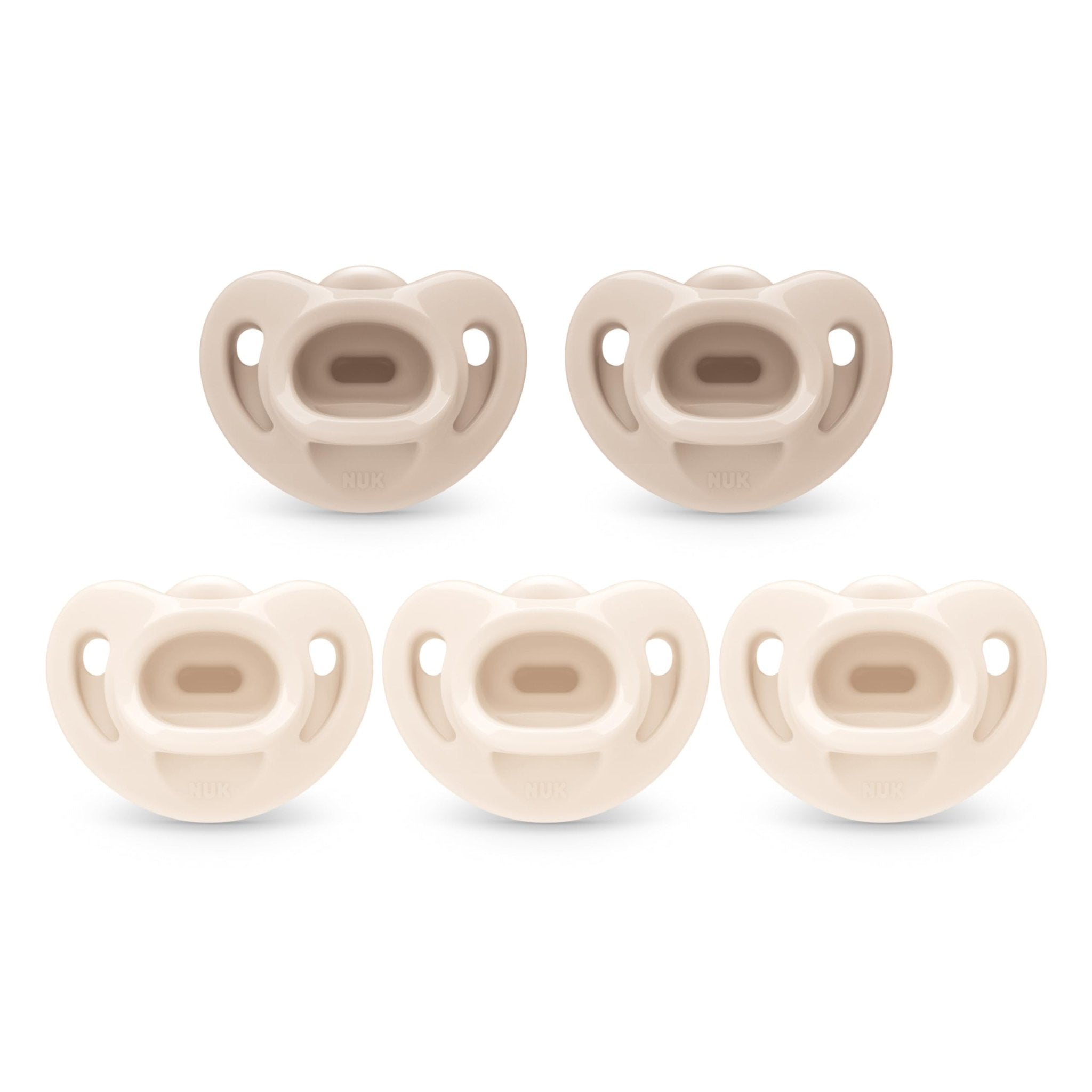 NUK Timeless Comfy Pacifier | 100% Silicone, One-Piece Design | BPA-Free, Gentle on Baby’s Skin | 5-Pack, for 0-6M