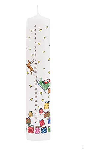 Santa's Sleigh Advent Pillar Candle