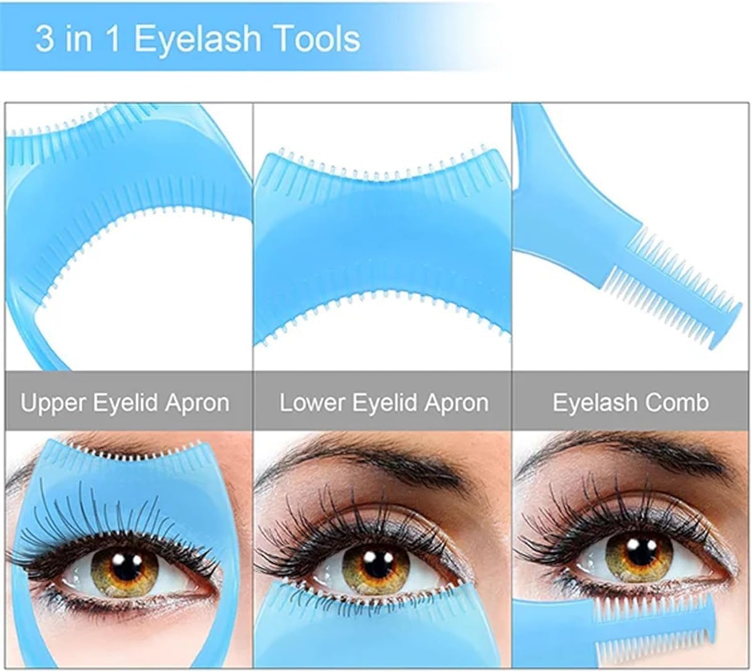Nyovia - Nyovia Eyelash,Blosaecwrd MascaraShield Applicator Guard,Eye Lash Shield for Applying Mascara,3 in 1 Mascara Shield Applicator Guard Eyelash,3in1 Eyelashes Tools