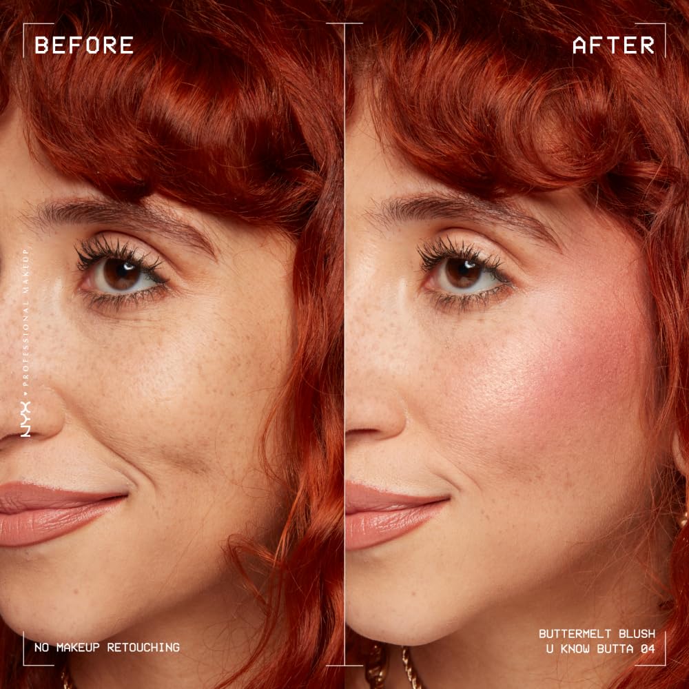 NYX PROFESSIONAL MAKEUP Buttermelt Powder Blush, Fade and Transfer-Resistant Blush, Up to 12HR Make Up Wear, Vegan Formula - Butta Together