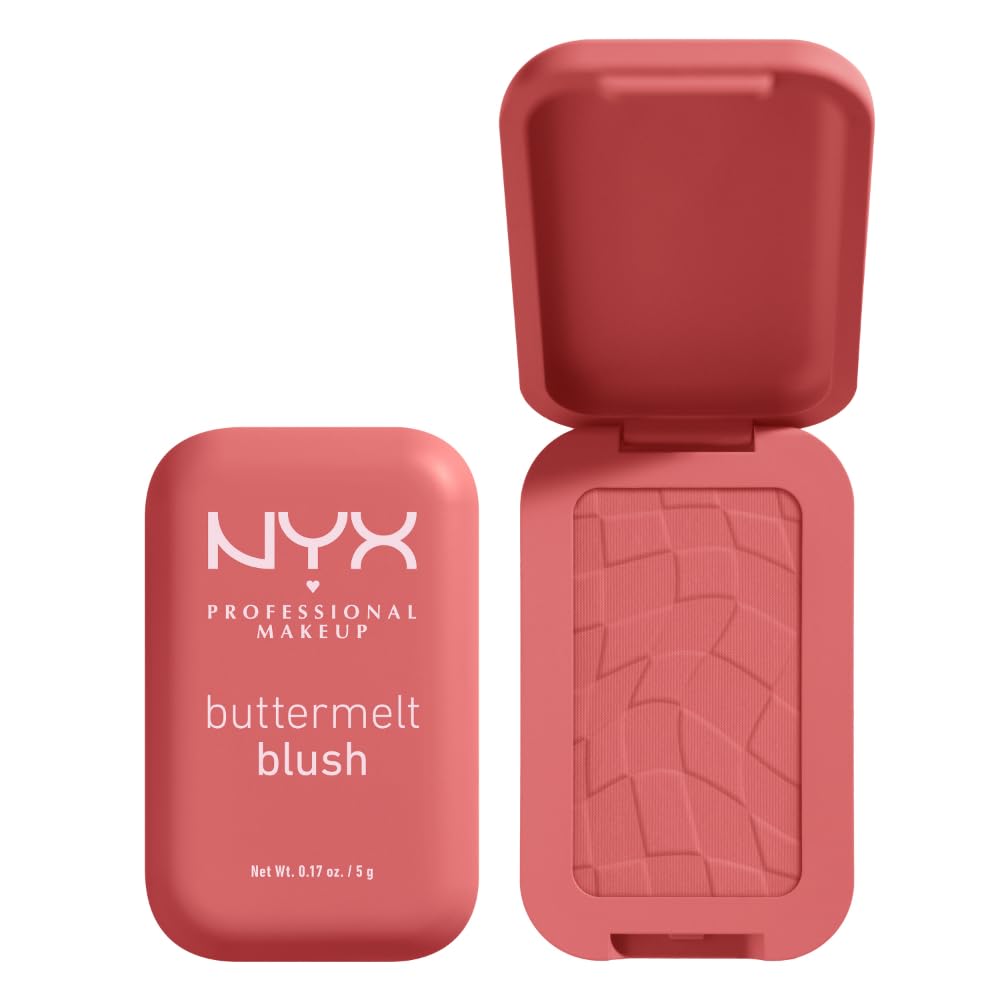 NYX PROFESSIONAL MAKEUP Buttermelt Powder Blush, Fade and Transfer-Resistant Blush, Up to 12HR Make Up Wear, Vegan Formula - Butta Together