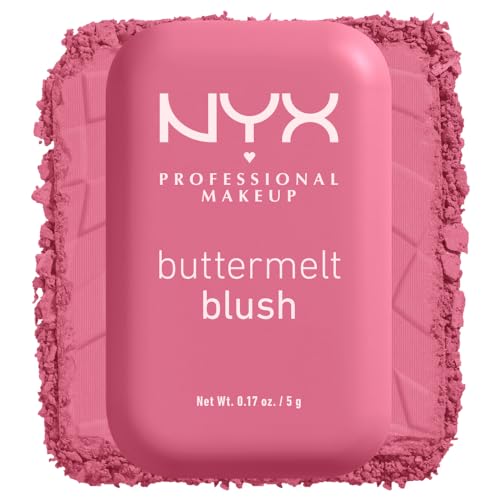 NYX PROFESSIONAL MAKEUP Buttermelt Powder Blush, Fade and Transfer-Resistant Blush, Up to 12HR Make Up Wear, Vegan Formula - Butta Together