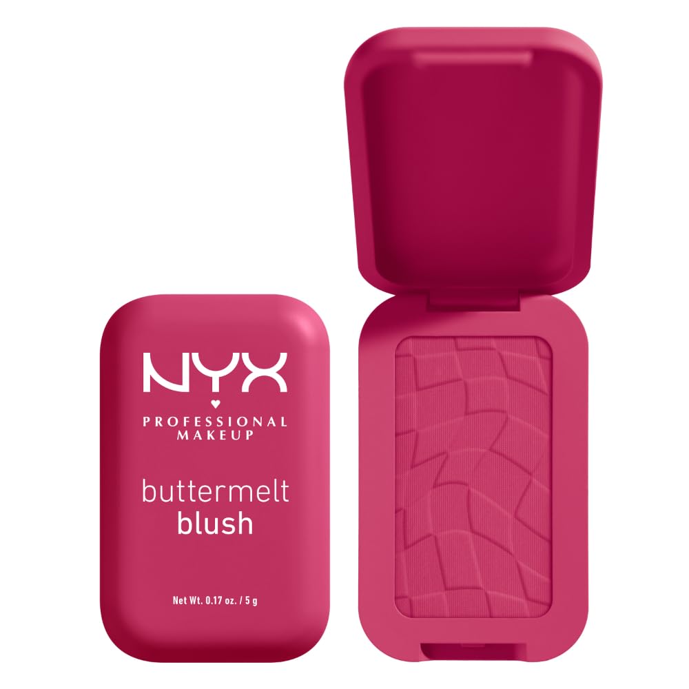 NYX PROFESSIONAL MAKEUP Buttermelt Powder Blush, Fade and Transfer-Resistant Blush, Up to 12HR Make Up Wear, Vegan Formula - Butta Together