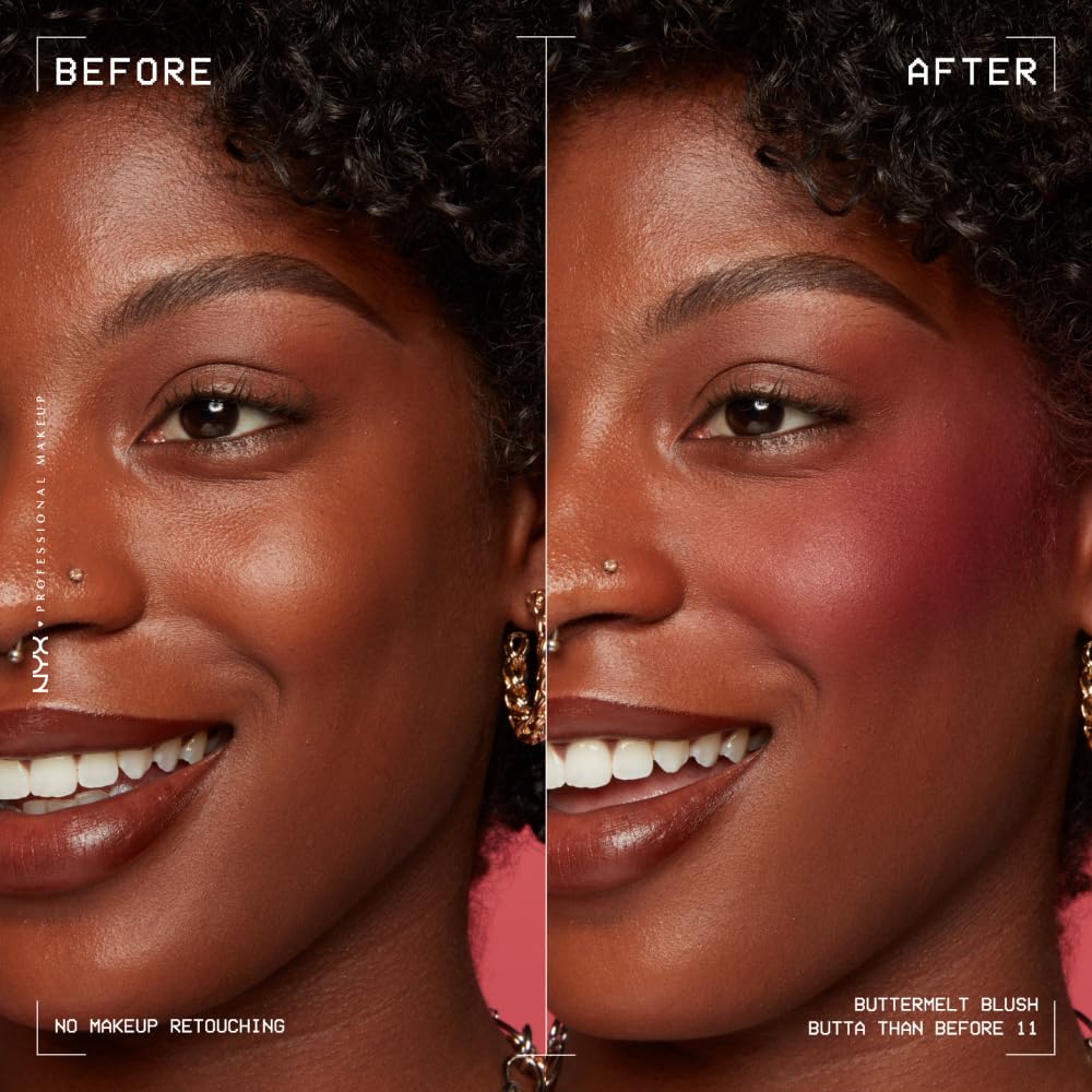 NYX PROFESSIONAL MAKEUP Buttermelt Powder Blush, Fade and Transfer-Resistant Blush, Up to 12HR Make Up Wear, Vegan Formula - Butta Together