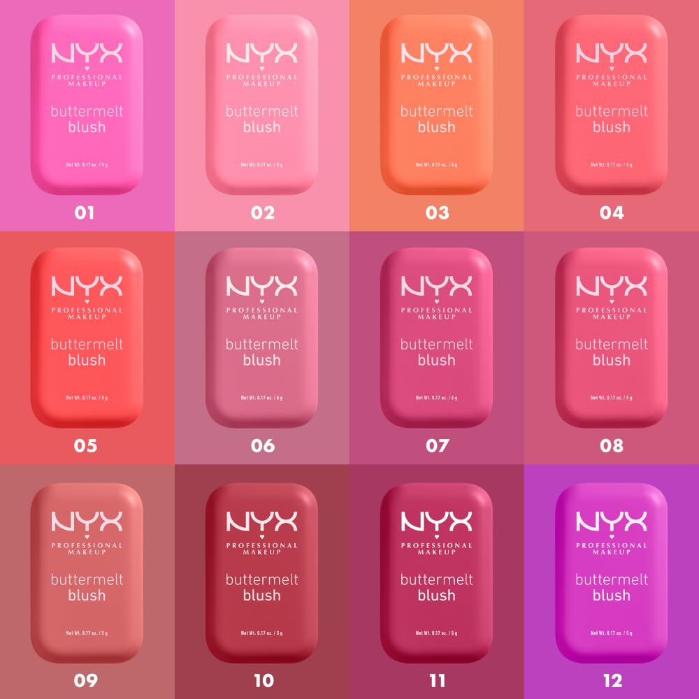 NYX PROFESSIONAL MAKEUP Buttermelt Powder Blush, Fade and Transfer-Resistant Blush, Up to 12HR Make Up Wear, Vegan Formula - Butta Together