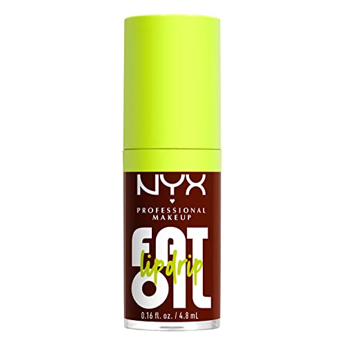 NYX PROFESSIONAL MAKEUP Fat Oil Lip Drip, Moisturizing Lip Oil Gloss, Vegan Tinted Formula, Up to 12 HR Hydration - Missed Call (Sheer Pink)