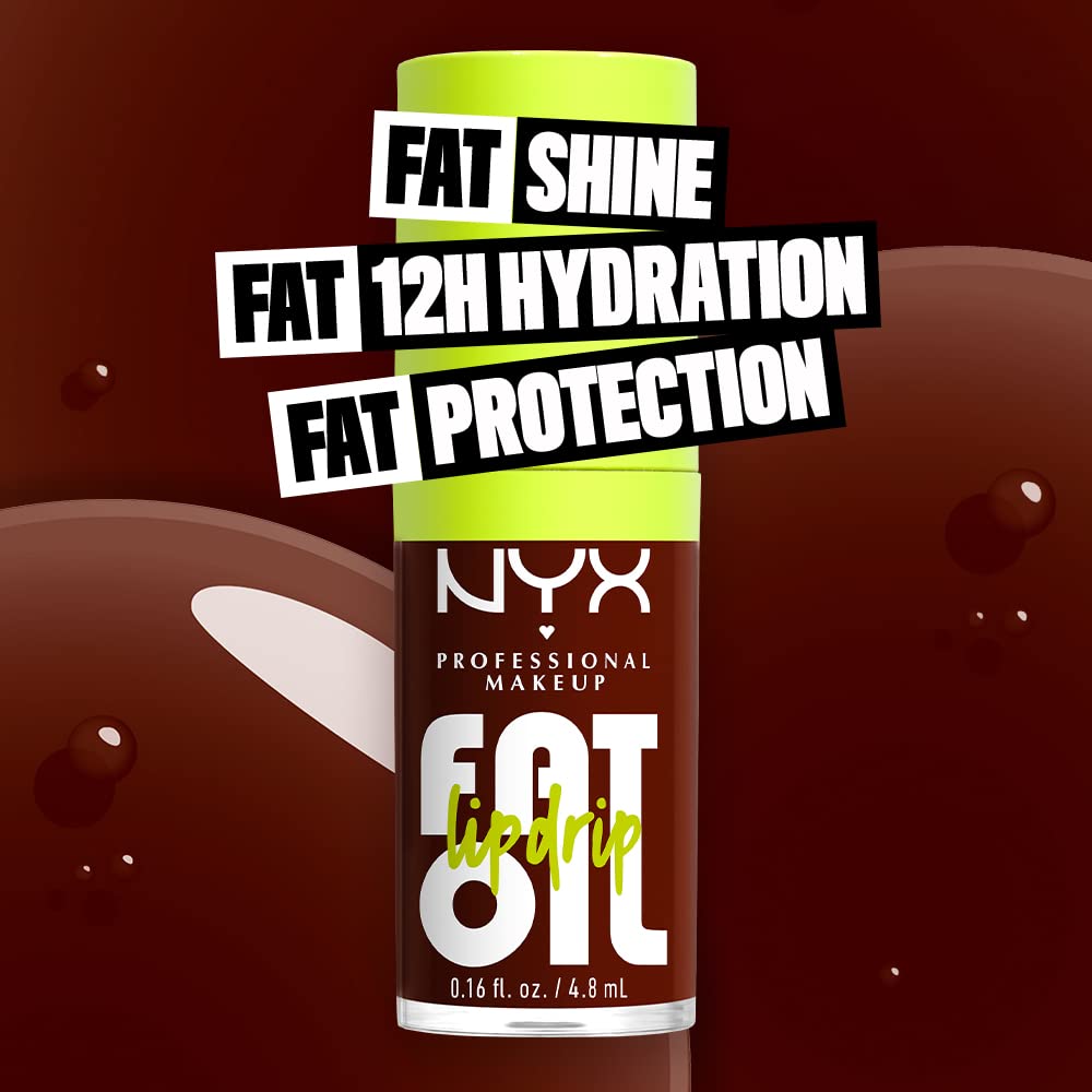 NYX PROFESSIONAL MAKEUP Fat Oil Lip Drip, Moisturizing Lip Oil Gloss, Vegan Tinted Formula, Up to 12 HR Hydration - Missed Call (Sheer Pink)