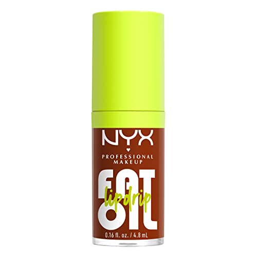 NYX PROFESSIONAL MAKEUP Fat Oil Lip Drip, Moisturizing Lip Oil Gloss, Vegan Tinted Formula, Up to 12 HR Hydration - Missed Call (Sheer Pink)