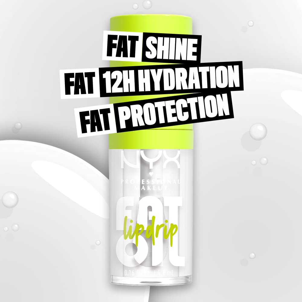 NYX PROFESSIONAL MAKEUP Fat Oil Lip Drip, Moisturizing Lip Oil Gloss, Vegan Tinted Formula, Up to 12 HR Hydration - Missed Call (Sheer Pink)