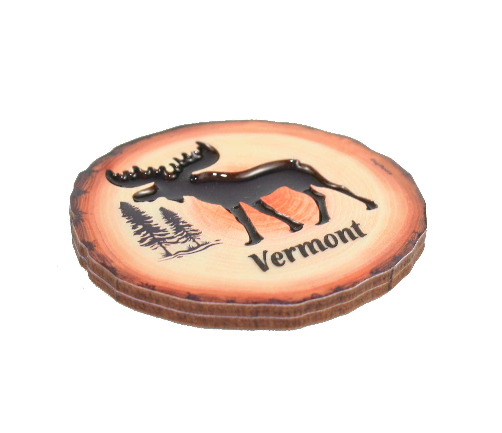 Tree Slice 3" Magnet - Vermont Moose