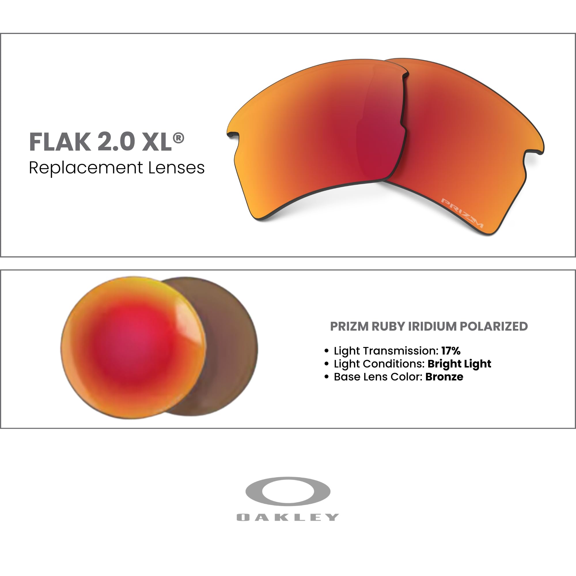 Oakley Authentic Flak 2.0 XL OO9188 Polarized REPLACEMENT Lenses +BUNDLE Bag+ BUNDLE with Designer iWear Kit