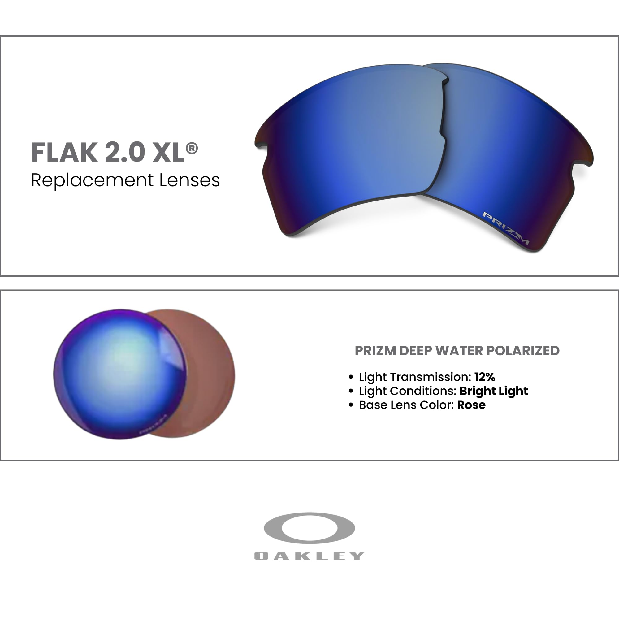 Oakley Authentic Flak 2.0 XL OO9188 Polarized REPLACEMENT Lenses +BUNDLE Bag+ BUNDLE with Designer iWear Kit