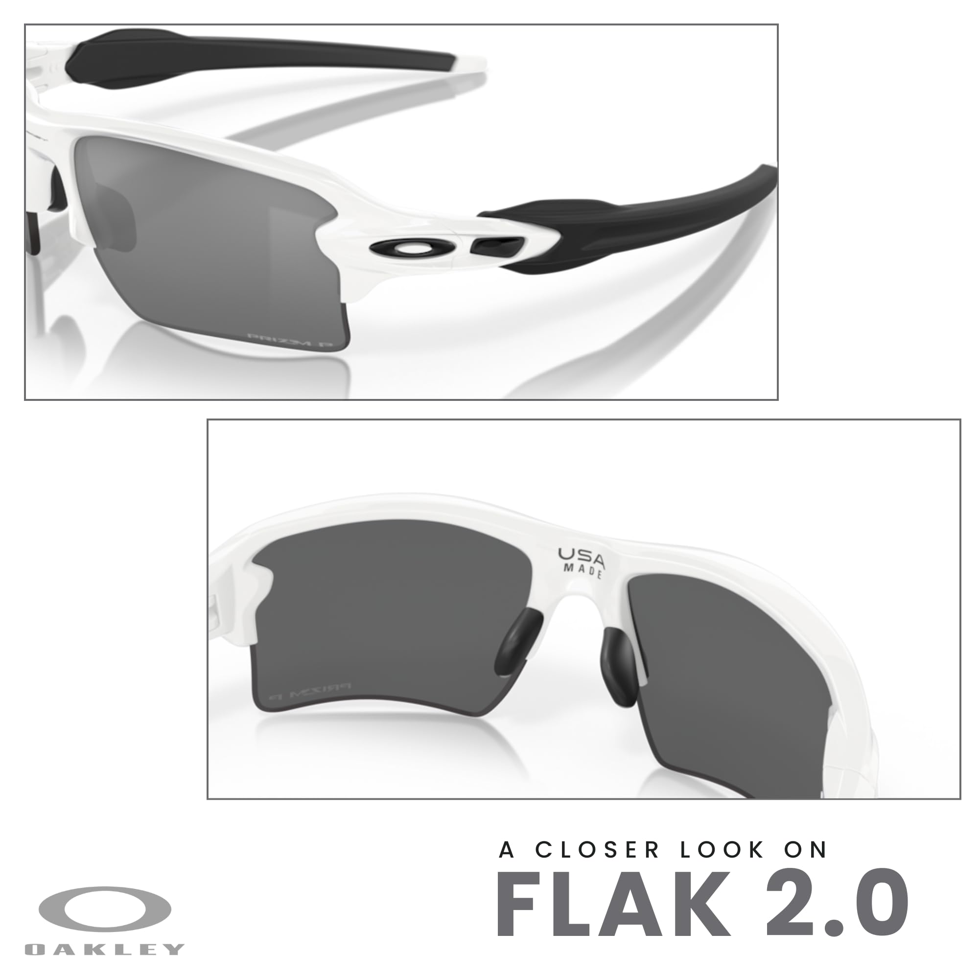 Oakley Flak 2.0 XL OO9188 Rectangle Sunglasses For Men + BUNDLE Leash + Designer iWear Care Kit