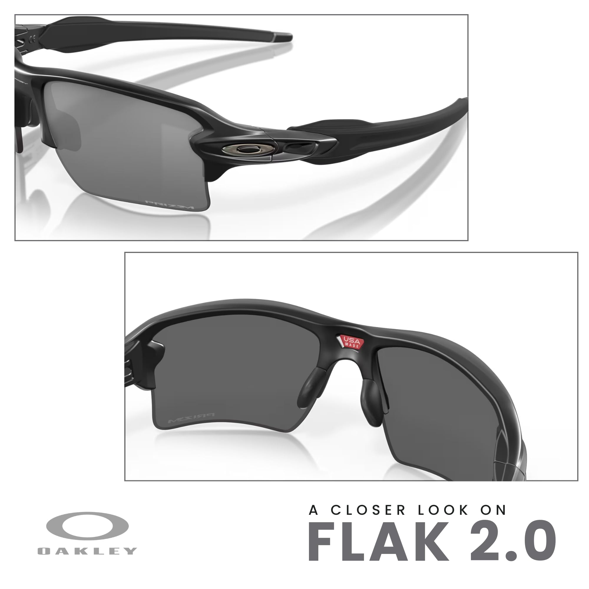 Oakley Flak 2.0 XL OO9188 Rectangle Sunglasses For Men + BUNDLE Leash + Designer iWear Care Kit