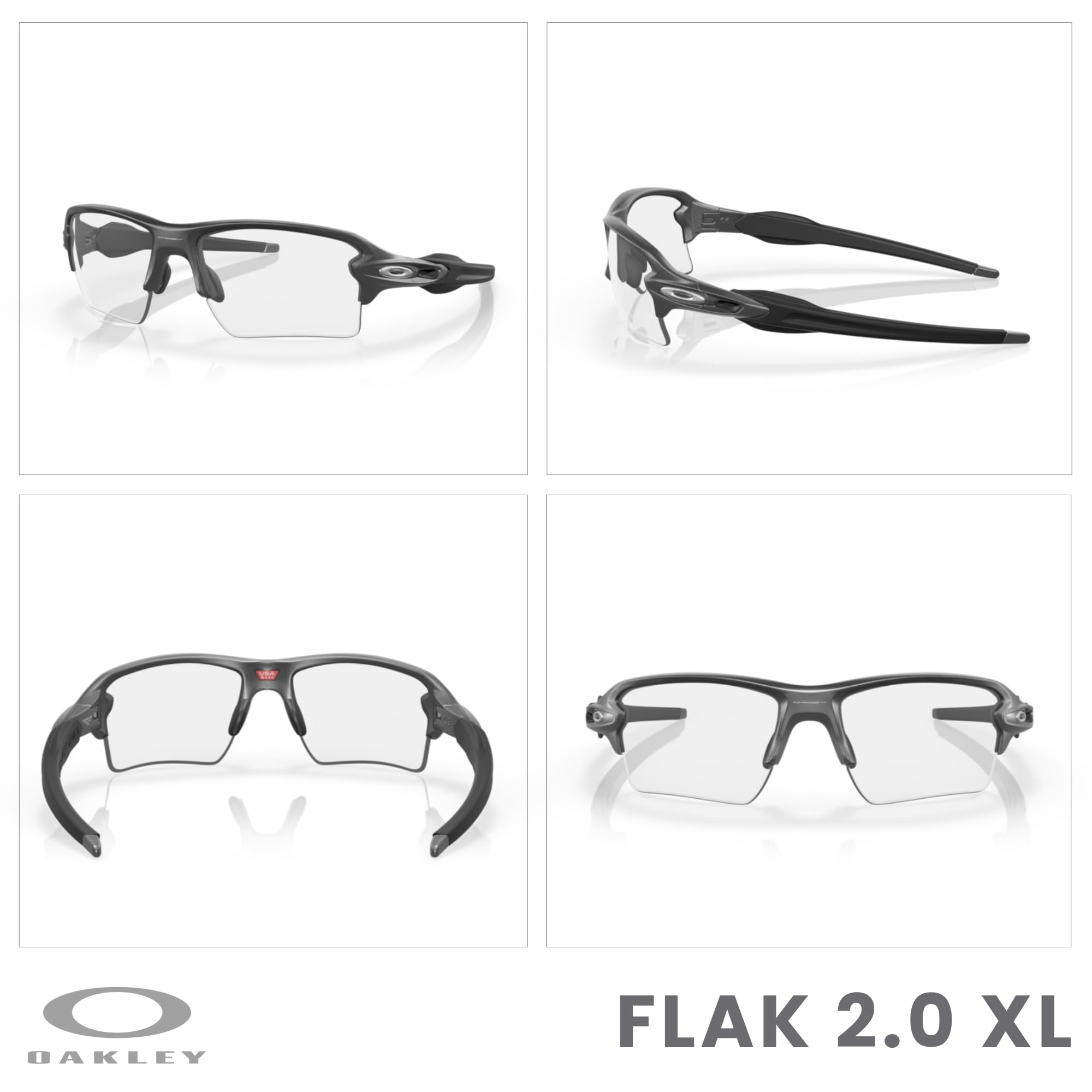 Oakley Flak 2.0 XL OO9188 Rectangle Sunglasses For Men + BUNDLE Leash + Designer iWear Care Kit