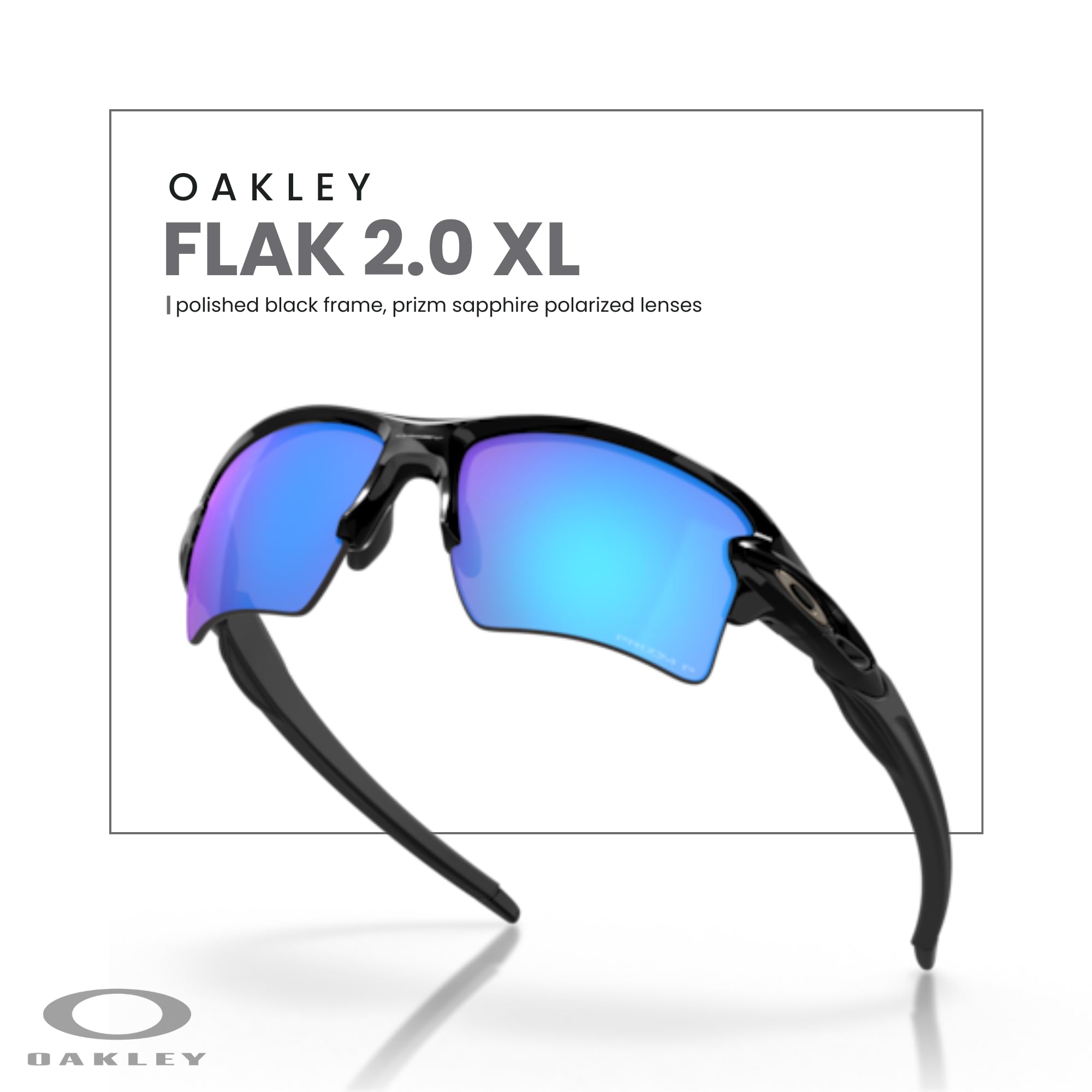 Oakley Flak 2.0 XL OO9188 Rectangle Sunglasses For Men + BUNDLE Leash + Designer iWear Care Kit