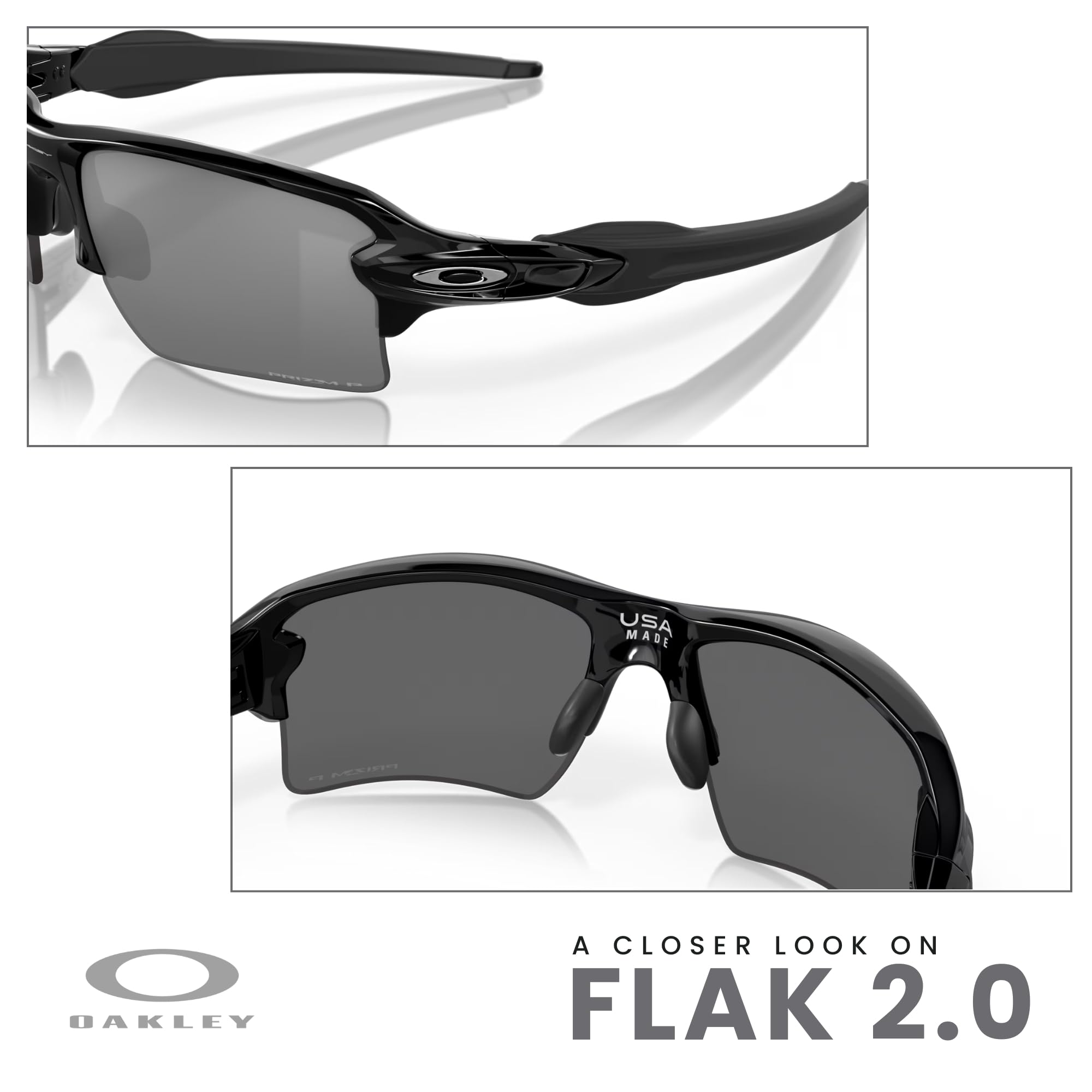 Oakley Flak 2.0 XL OO9188 Rectangle Sunglasses For Men + BUNDLE Leash + Designer iWear Care Kit