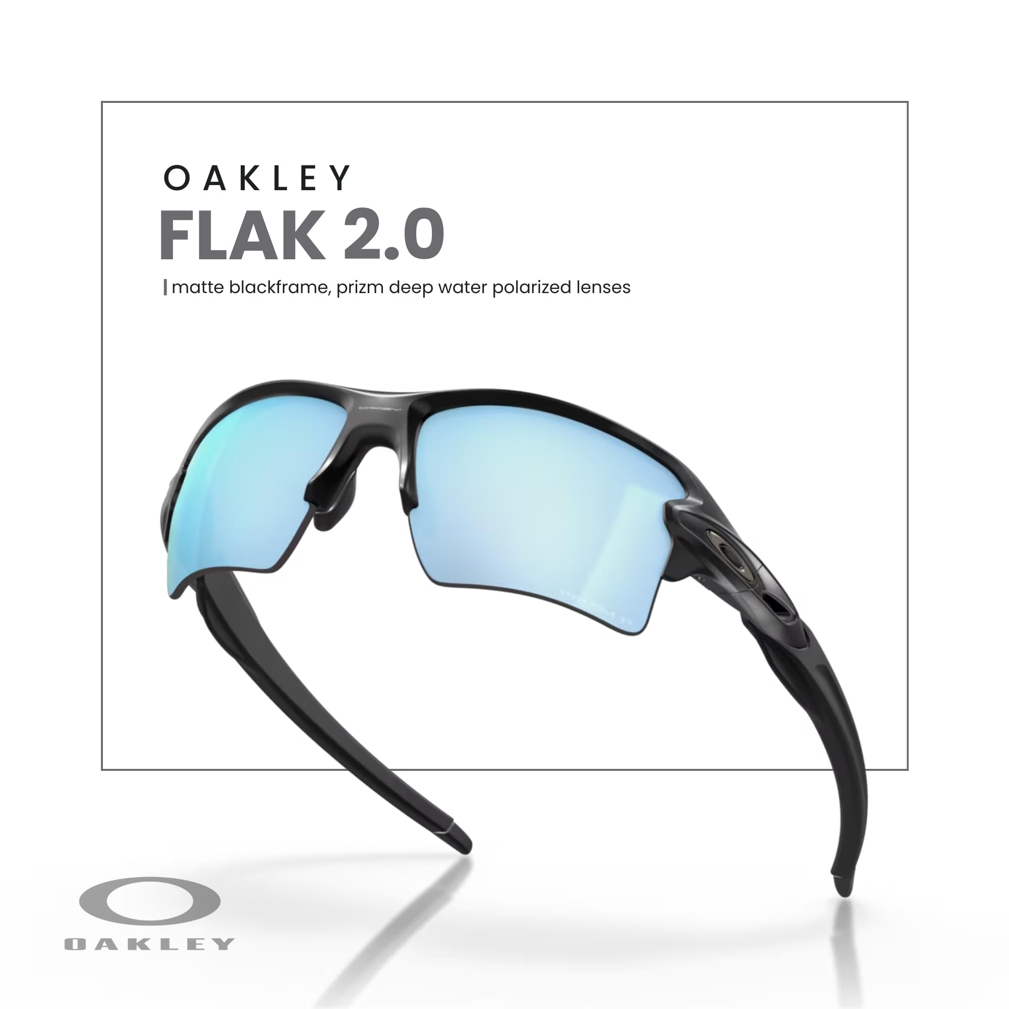 Oakley Flak 2.0 XL OO9188 Rectangle Sunglasses For Men + BUNDLE Leash + Designer iWear Care Kit