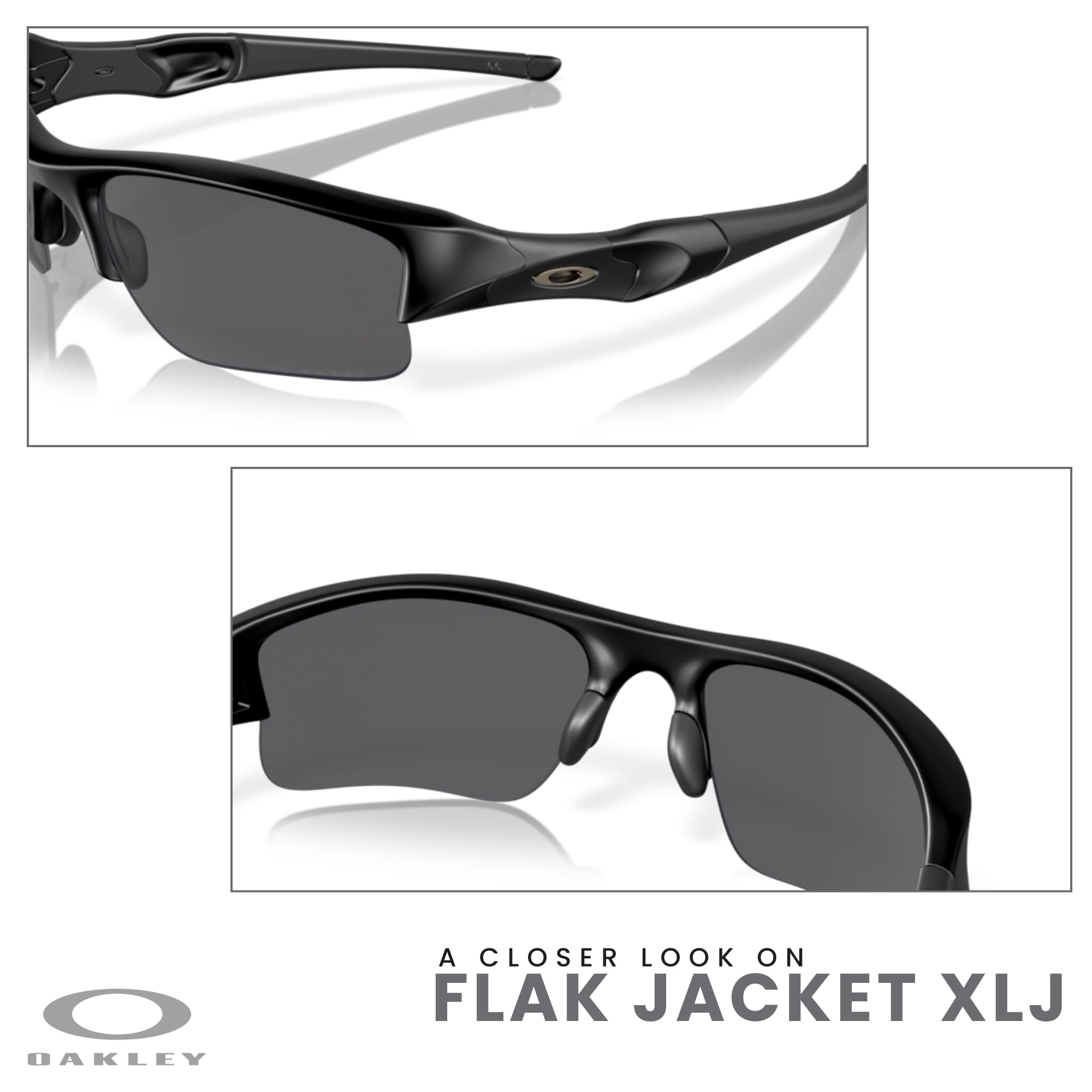 Oakley Flak Jacket XLJ OO9009 Rectangle Sunglasses for Men+ BUNDLE Leash + BUNDLE with Designer iWear Care Kit