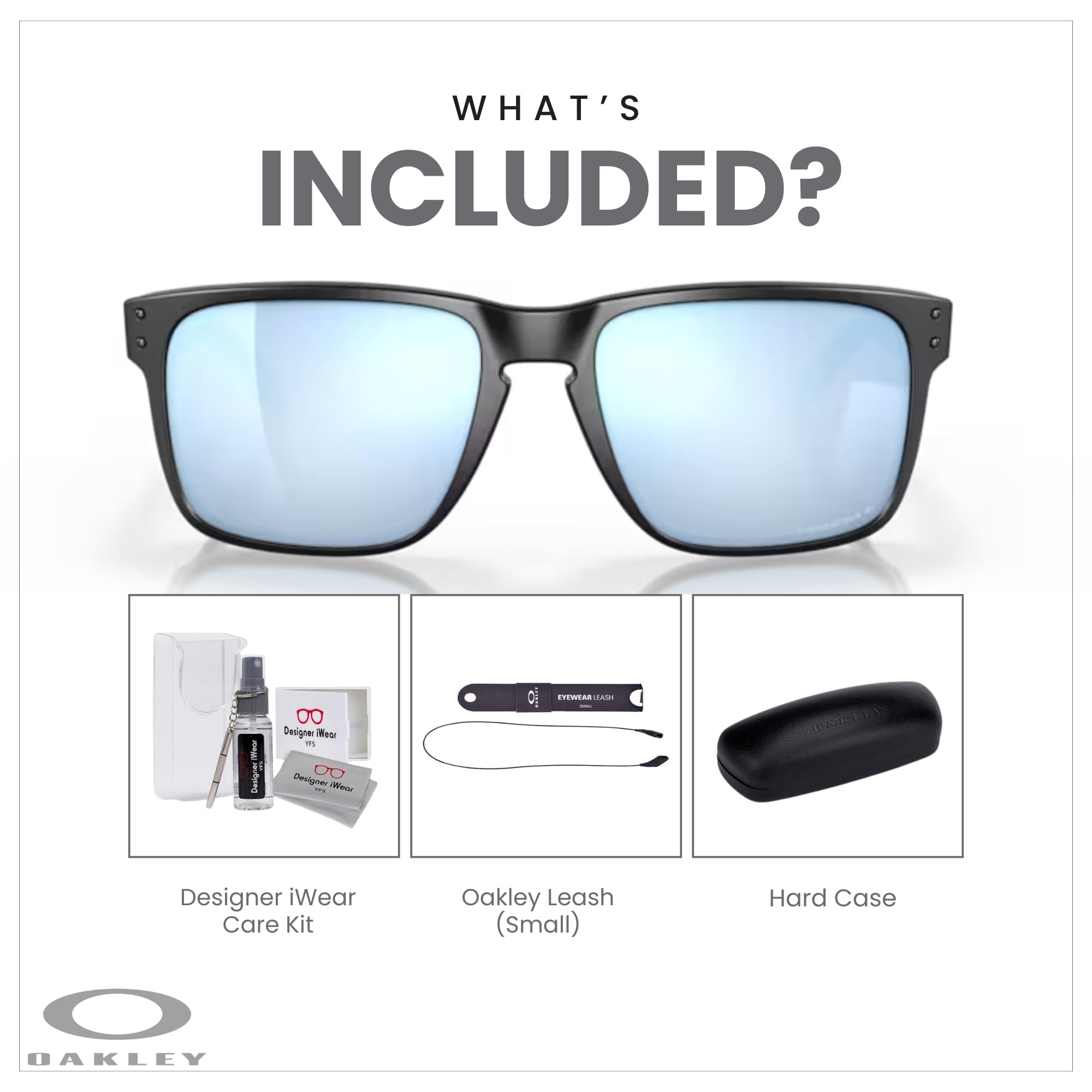 Oakley Holbrook XL OO9417 Square Sunglasses For Men+ BUNDLE Leash +Designer iWear Care Kit