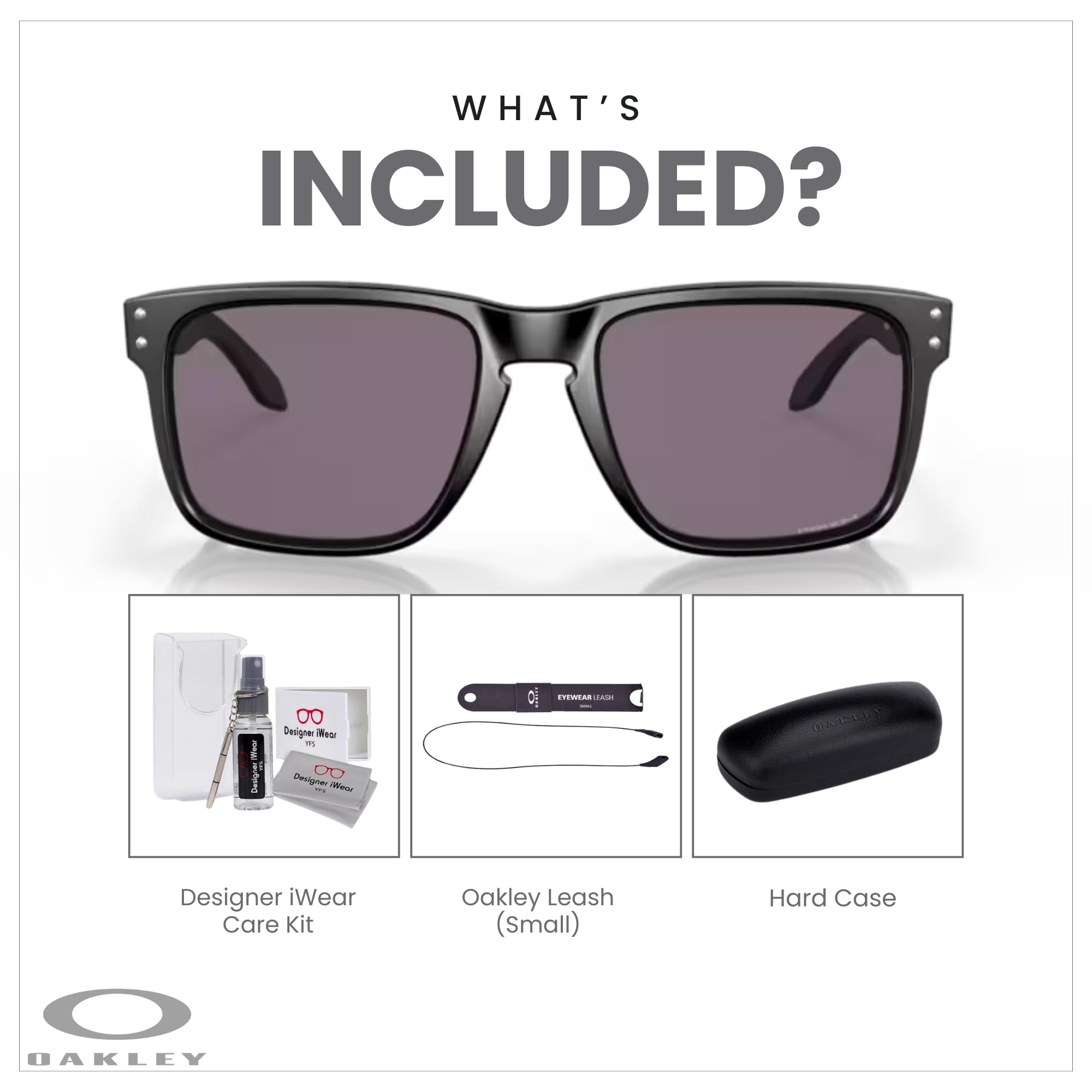 Oakley Holbrook XL OO9417 Square Sunglasses For Men+ BUNDLE Leash +Designer iWear Care Kit