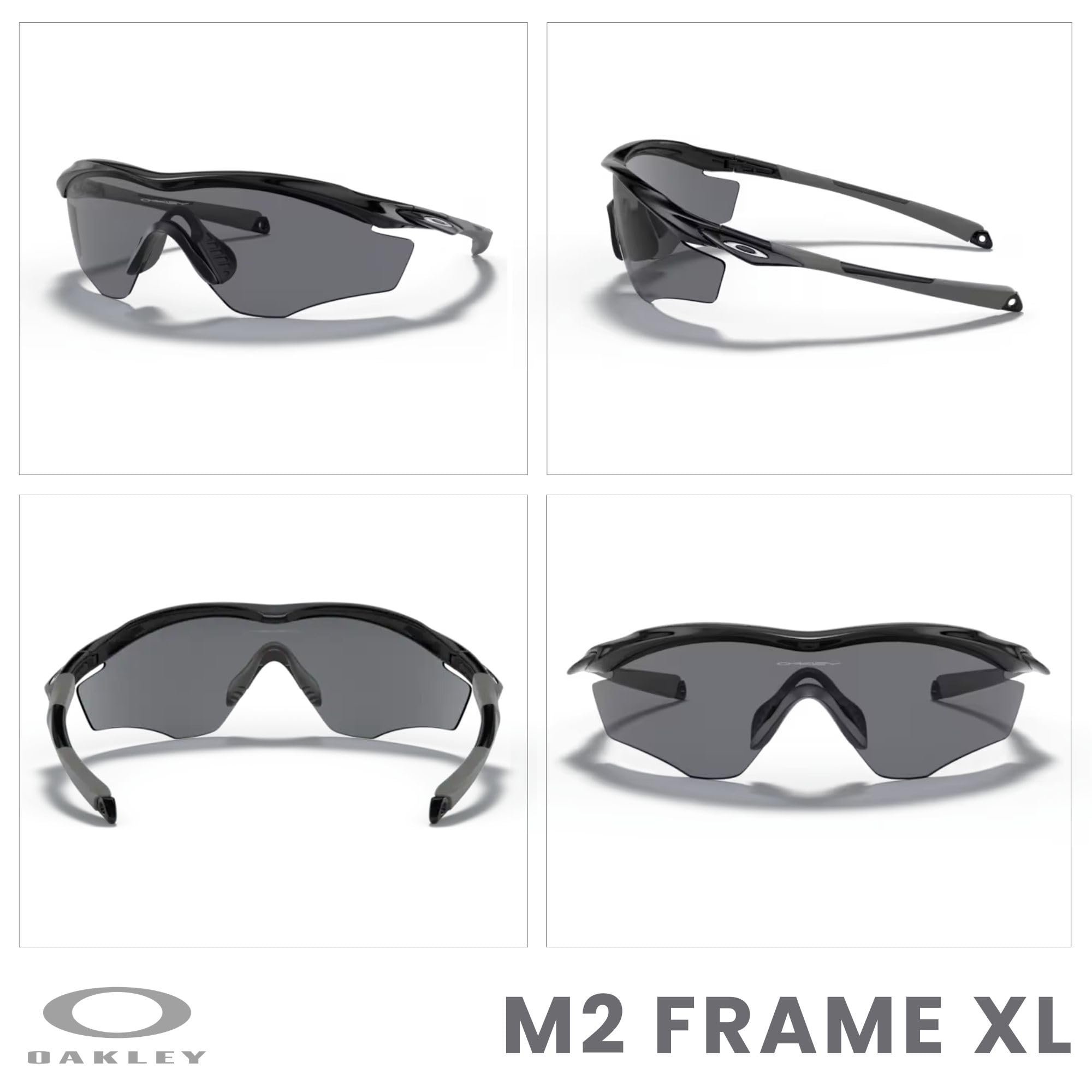 Oakley M2 Frame XL OO9343 Shield Sunglasses for Men + BUNDLE Leash +Designer iWear Care Kit