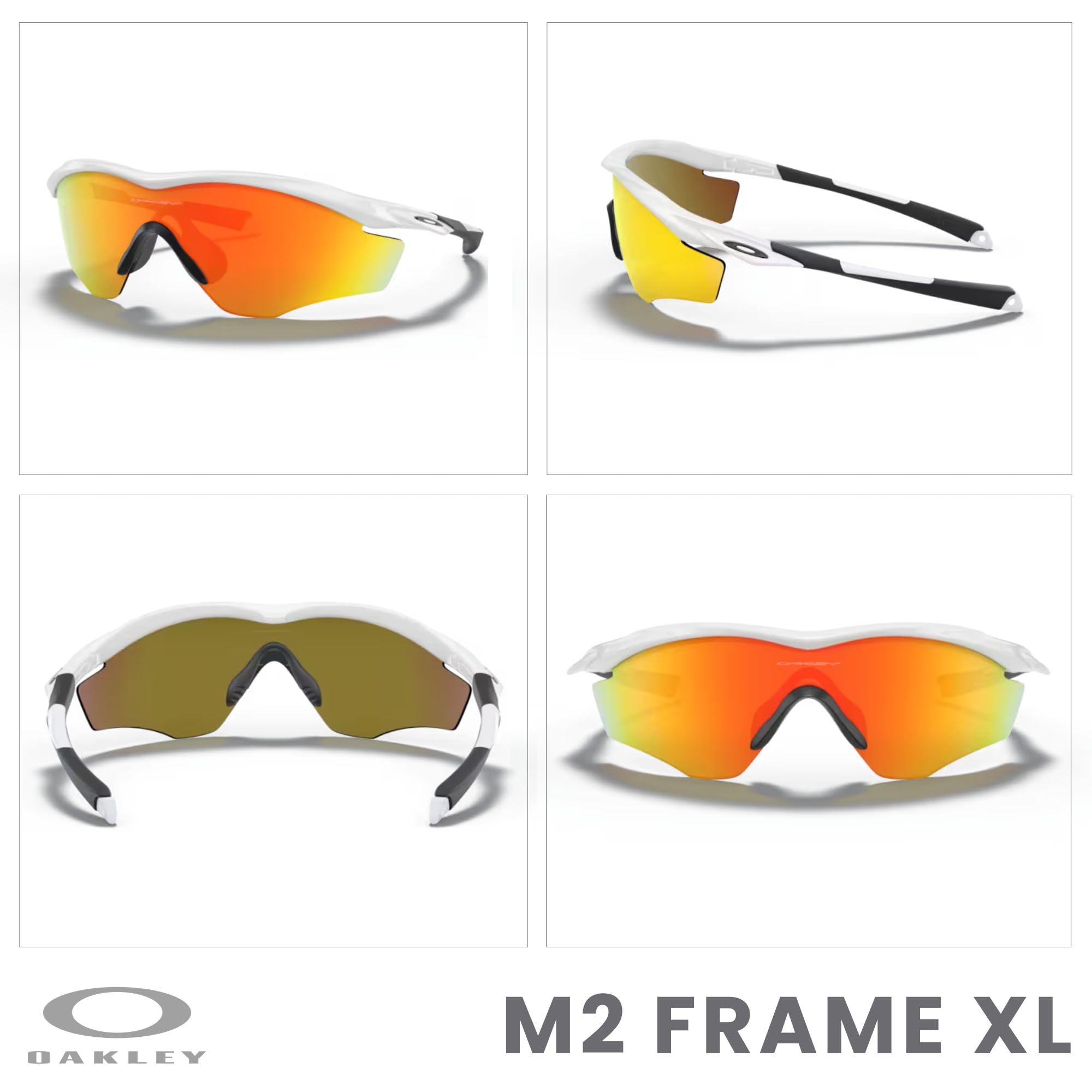 Oakley M2 Frame XL OO9343 Shield Sunglasses for Men + BUNDLE Leash +Designer iWear Care Kit