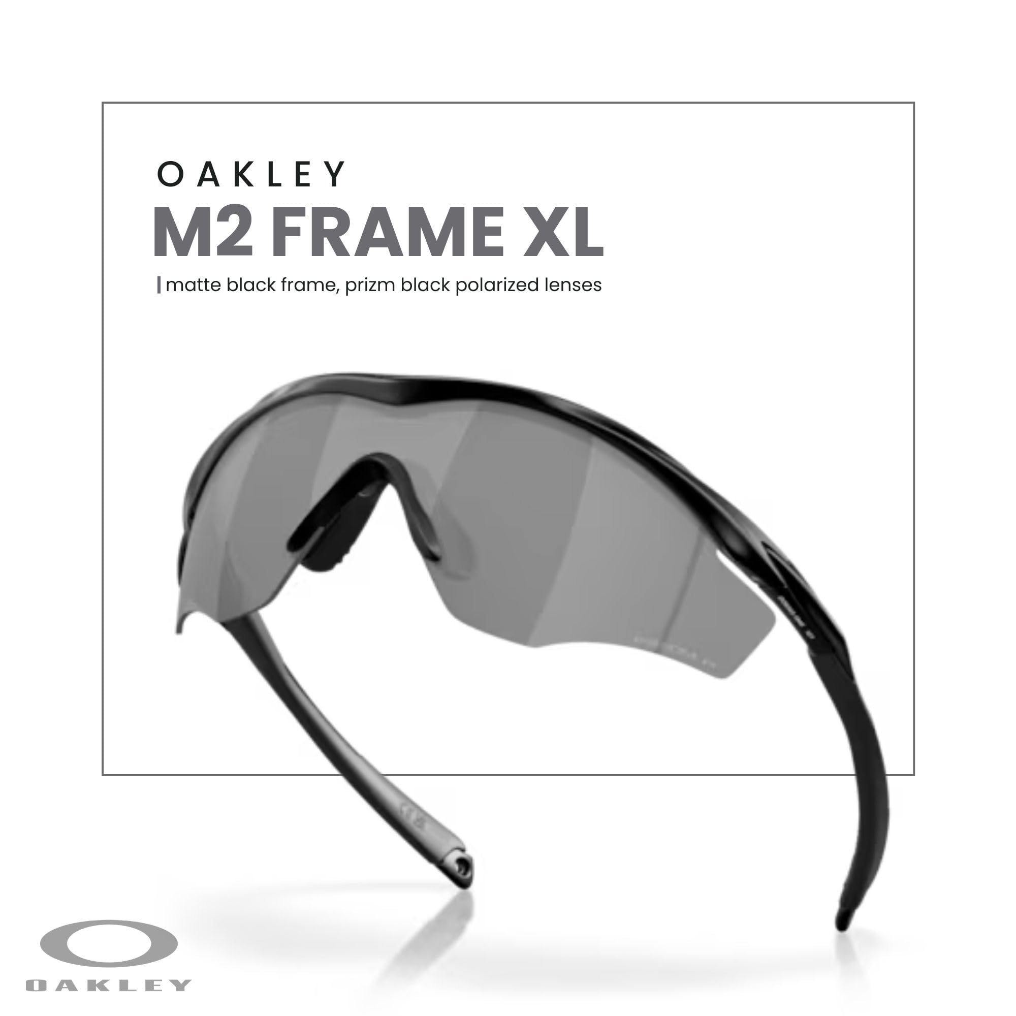 Oakley M2 Frame XL OO9343 Shield Sunglasses for Men + BUNDLE Leash +Designer iWear Care Kit