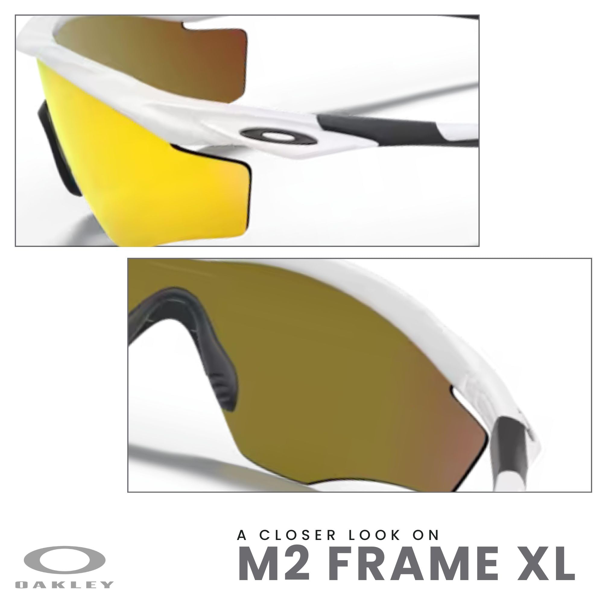 Oakley M2 Frame XL OO9343 Shield Sunglasses for Men + BUNDLE Leash +Designer iWear Care Kit