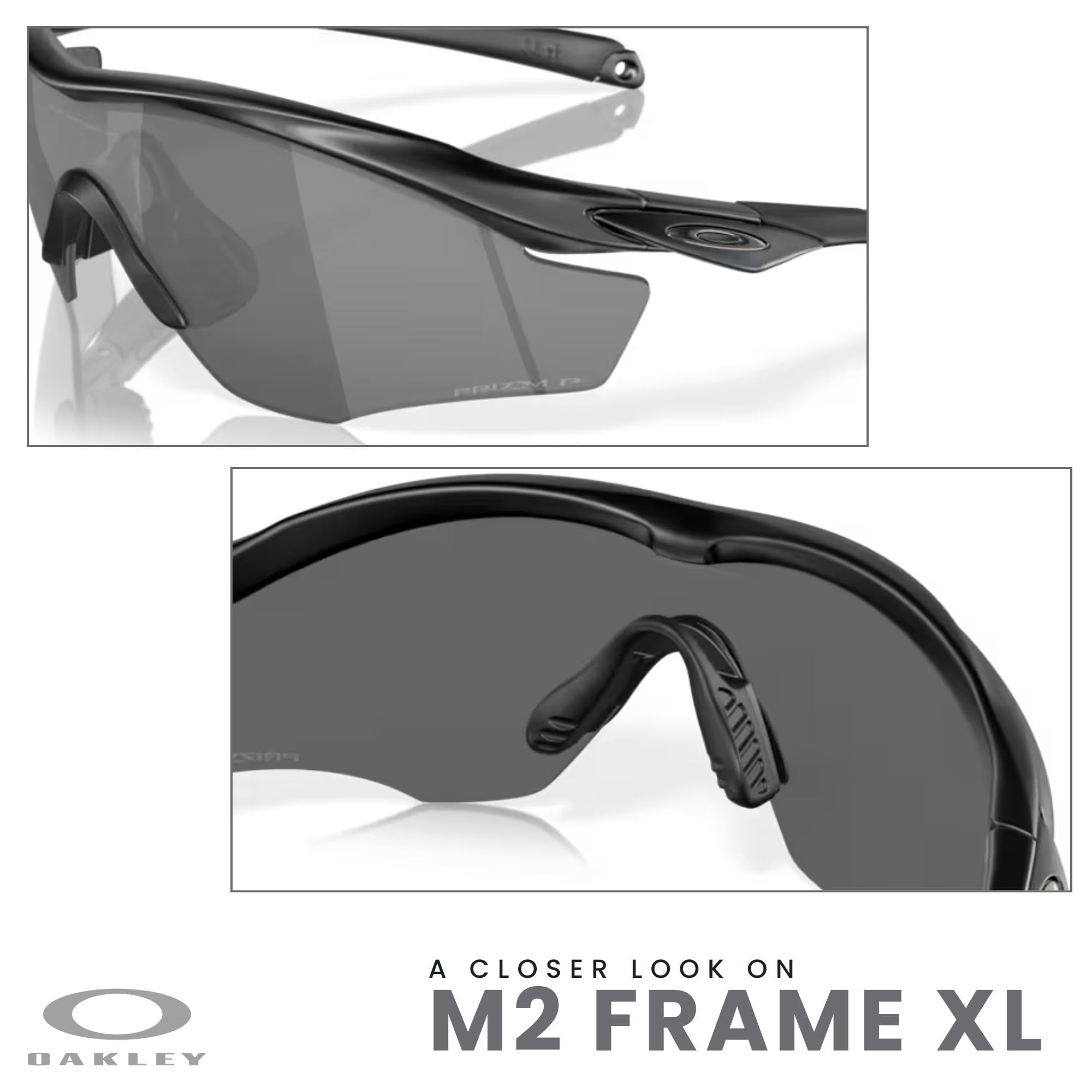 Oakley M2 Frame XL OO9343 Shield Sunglasses for Men + BUNDLE Leash +Designer iWear Care Kit